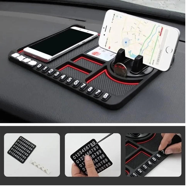 Car Dashboard Phone Holder with Anti-Slip Silicone Pad – Universal GPS Mount