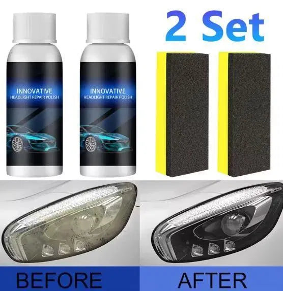 Car Headlight Repair & Scratch Remover Fluid – Restore Clarity (Pack of 2)